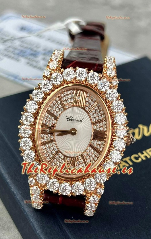 Chopard Super Clone L'Heure du Diamant Mossanites Reloj Oro Amarillo 34MM