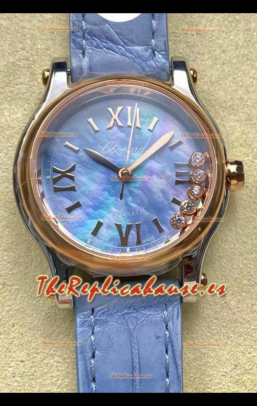Chopard Happy Sport Reloj Espejo 1:1 Suizo Automático Reloj Réplica 36MM en Caja Oro Rosado