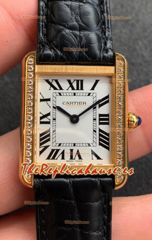 Cartier Tank Solo Reloj de Cuarzo Suizo Caja en Oro Amarillo - 27MM Ancho