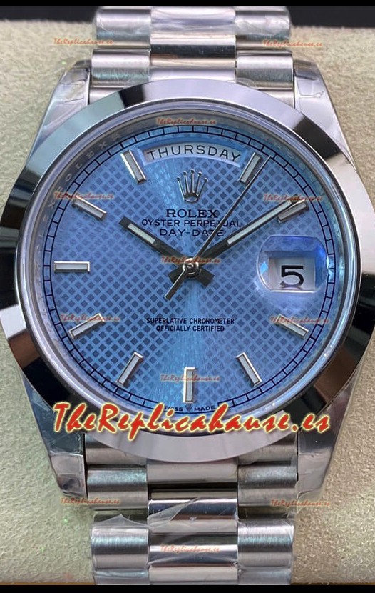 Rolex Day Date Presidential M228206-0004 Acero 904L 40MM - Dial Azul Claro Reloj Calidad Espejo 1:1