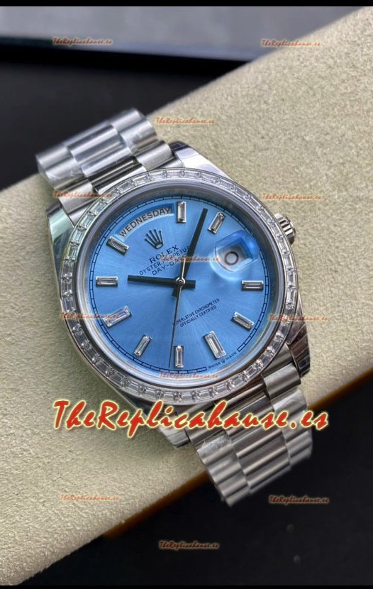 Rolex Day Date Presidential M228396TBR-0002 904L 40MM - Dial Azul Ice Reloj Calidad a Espejo 1:1