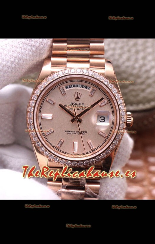 Rolex Day Date Presidential Acero 904L Oro Rosado 40MM - Dial Oro Calidad a Espejo 1:1