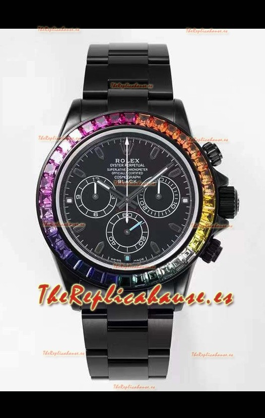 Rolex Daytona Edición Blaken Suizo Reloj Réplica a Espejo 1:1 Movimiento Cal.4130 Caja en PVD