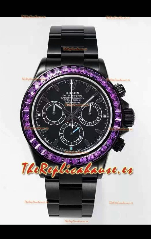 Rolex Daytona Edición Blaken Suizo Reloj Réplica a Espejo 1:1 Movimiento Cal.4130 Caja en PVD