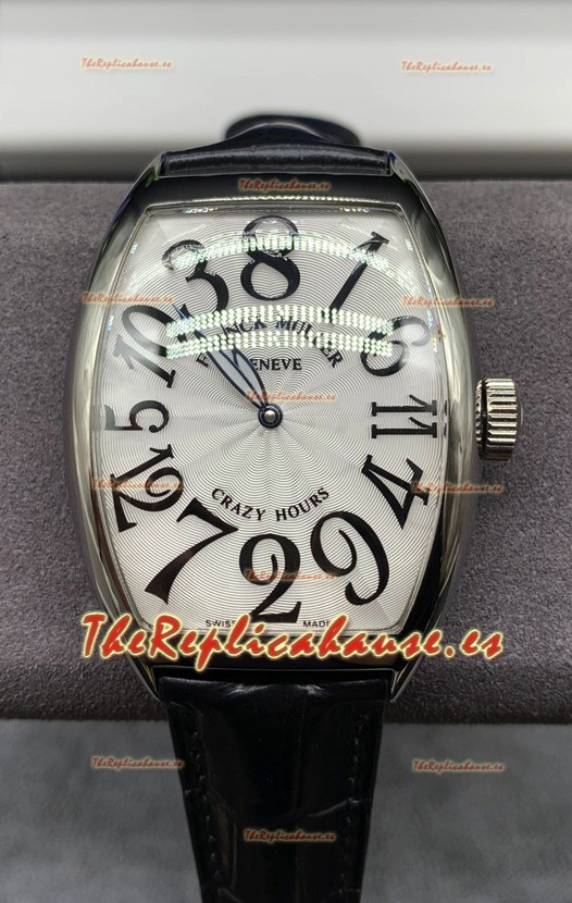 Franck Muller Crazy Hours Suizo Automático Reloj Super Clone Réplica en Dial Blanco