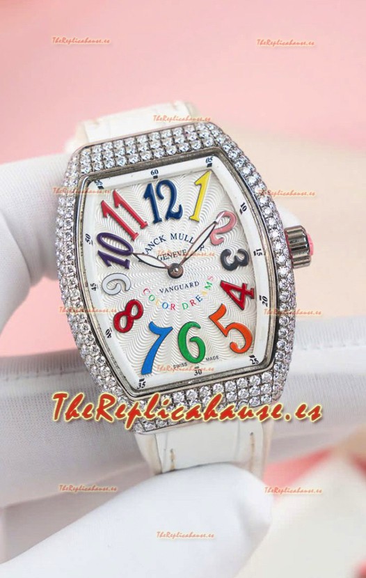 Franck Muller V32 Cuarzo Suizo Mossanite Reloj Réplica 1:1 36MM