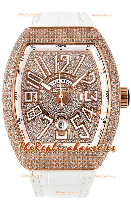 Franck Muller Vanguard V45 Edition en chapado Oro Rosado - Numerales Blancos