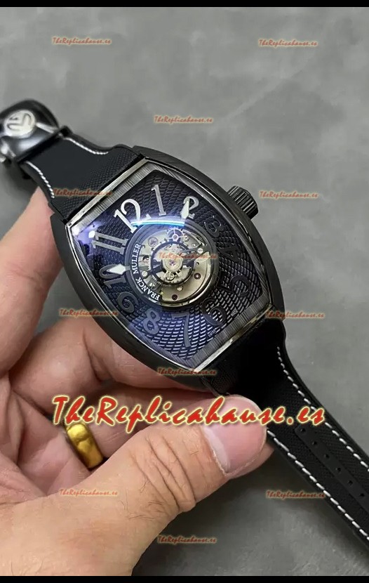 Franck Muller Curvex Grand Central Tourbillon Caja Carbono Negro Reloj Réplica Espejo 1:1 