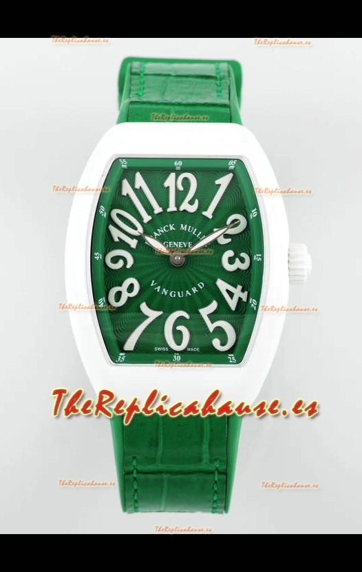 Franck Muller Vanguard Yachting V32 Caja Cerámica Correa/Dial Verde Reloj Réplica Suiza 