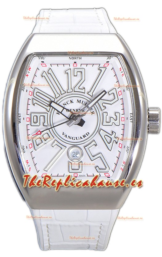 Franck Muller Vanguard Yachting V45 Caja Acero Inoxidable Casing Correa de Goma Reloj Réplica Suiza 