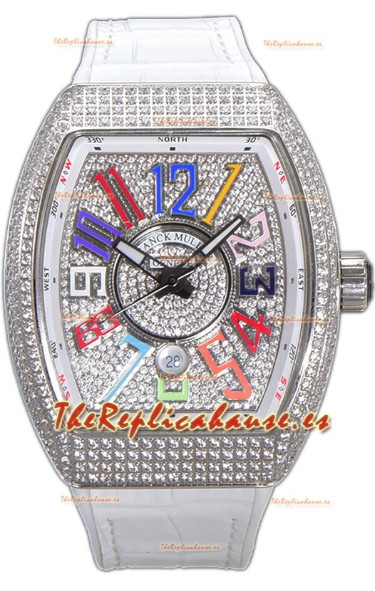 Franck Muller Vanguard V45 Dial/Caja Diamantes - Marcadores Color Dreams Reloj Suizo