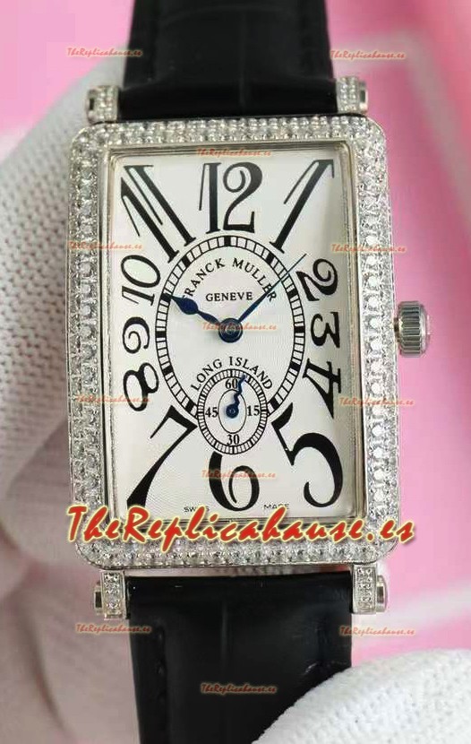 Franck Muller Largo Island Ladies Reloj Réplica Movimiento Cuarzo Suizo Correa Piel