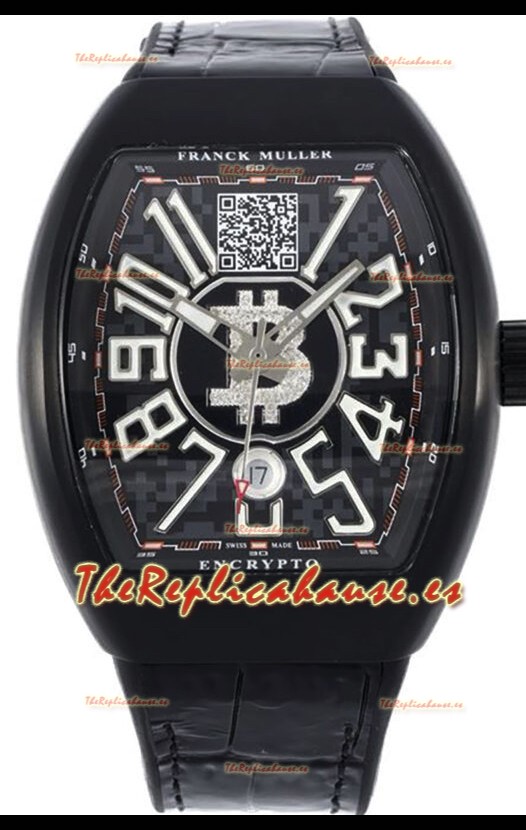 Franck Muller Vanguard Encrypto BTC V45 Caja PVD Reloj Réplica Suiza