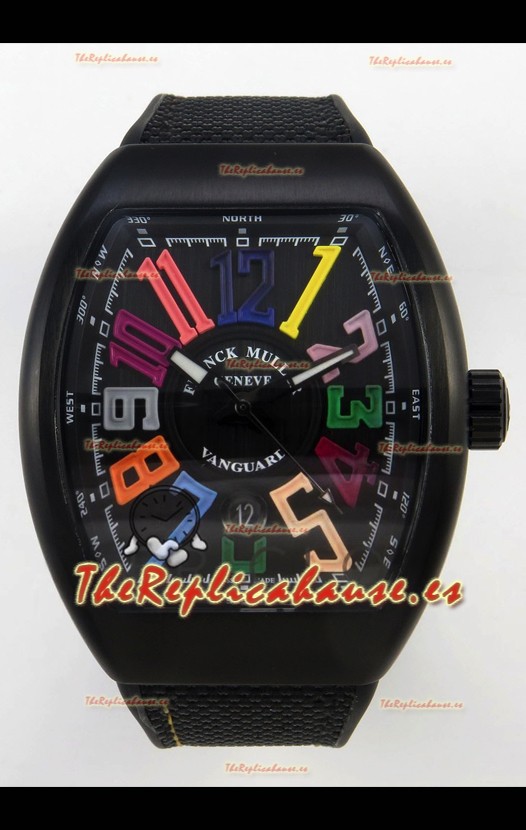 Franck Muller Super Clone Vanguard V45 Racing Carbono con Correa de Nylon