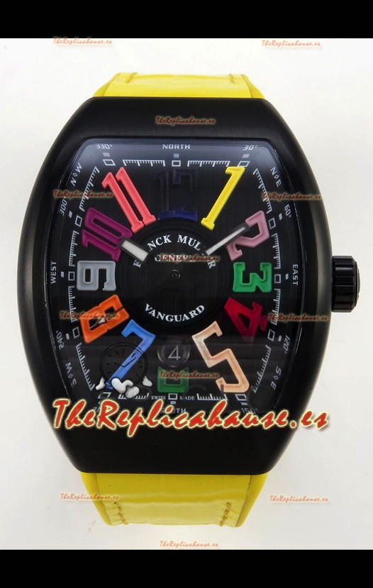 Franck Muller Super Clone Vanguard V45 Racing Carbono con Correa de Nylon