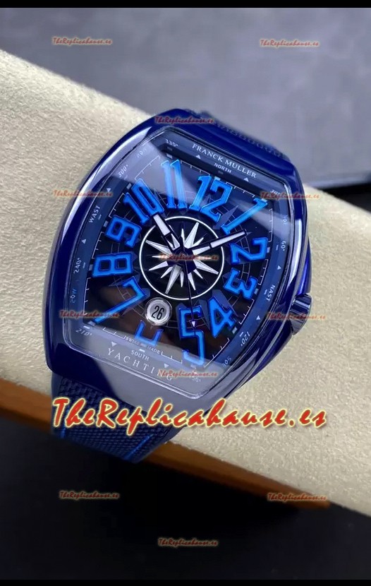 Franck Muller Vanguard Yachting Cerámica Azul Reloj Réplica Suizo Espejo 1:1