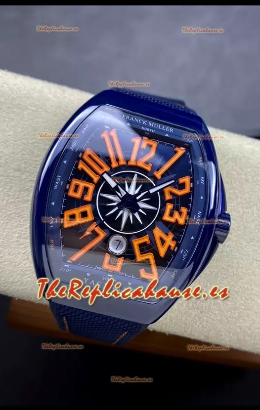 Franck Muller Vanguard Yachting Cerámica Azul Reloj Réplica Suizo Espejo 1:1