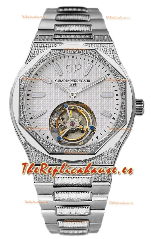 Girard Perregaux Laureato Tourbillon Dial Blanco Mirror Reloj Réplica Suiza Espejo 1:1