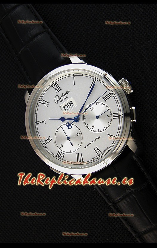 Glashuette Dual Sub Dial Reloj Réplica Japonés en Dial Blanco