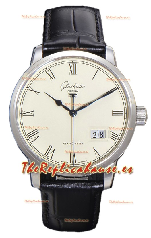Glashütte Senator Excellence Panorama Date Reloj Réplica Espejo 1:1 Acero Inoxidable 