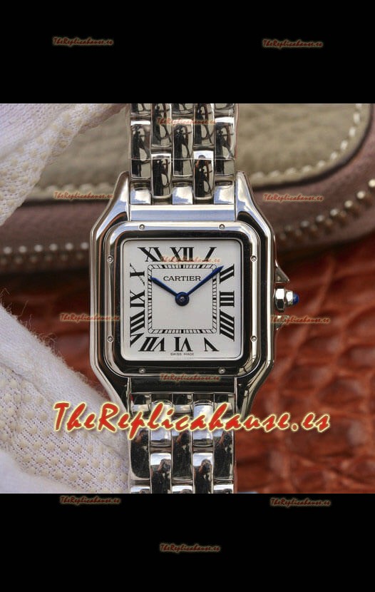 Cartier PANTHERE Edition Reloj a espejo 1:1 de Alta Calidad Dial en color Blanco - Bisel de Acero