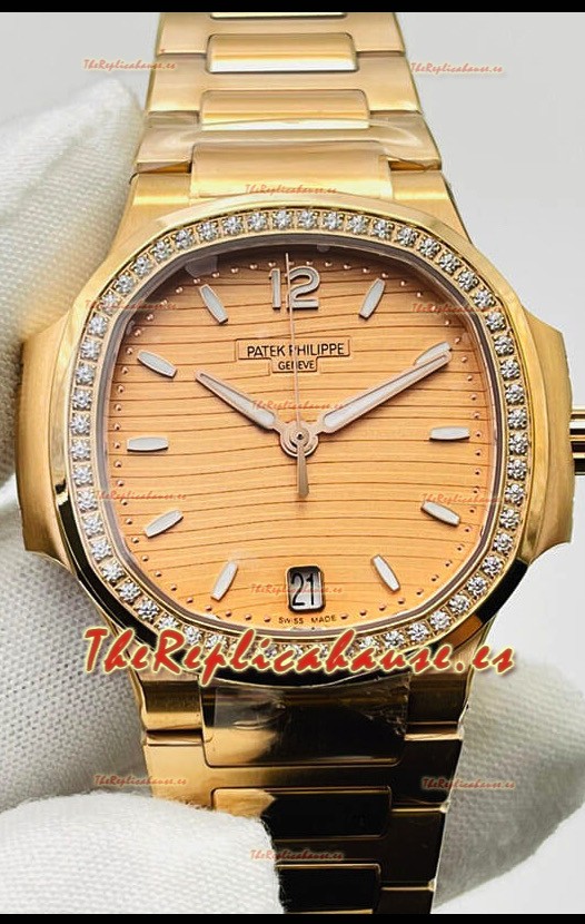 Patek Philippe Nautilus 7118/1200R-010 35MM Reloj Réplica Suizo a espejo 1:1 en Oro Rosado