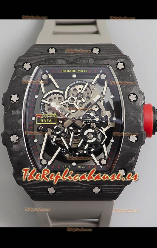 Richard Mille RM35-02 Rafael Nadal Caja de Carbono Forjado con correa Gris - Calidad Suiza Super 1:1