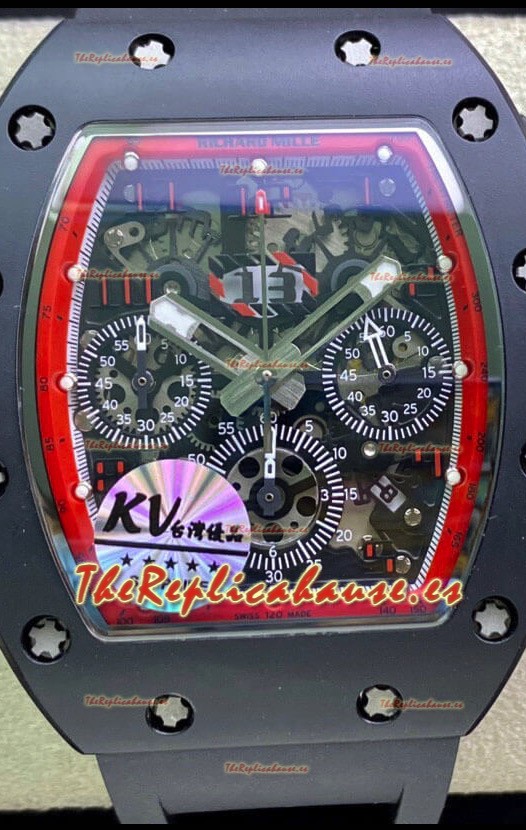 Richard Mille RM011 Felipe Massa Reloj en Calidad a Espejo 1:1 Caja de Cerámica de una Sola Pieza