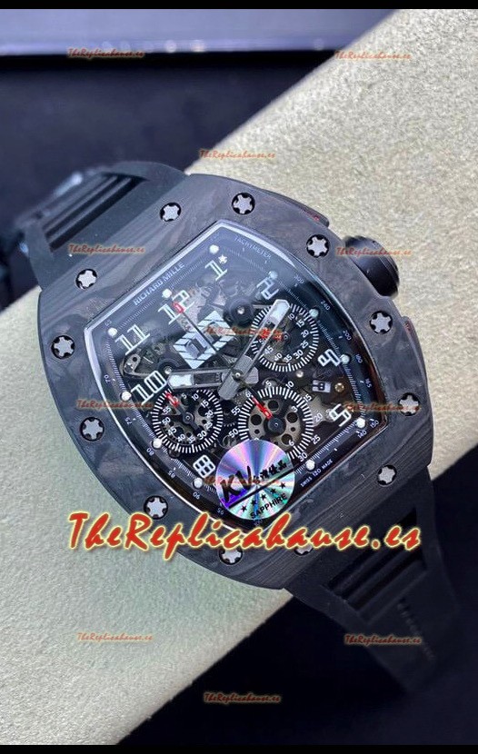 Richard Mille RM011 Felipe Massa Reloj en Calidad a Espejo 1:1 Caja de Carbono Forjado de una Sola Pieza
