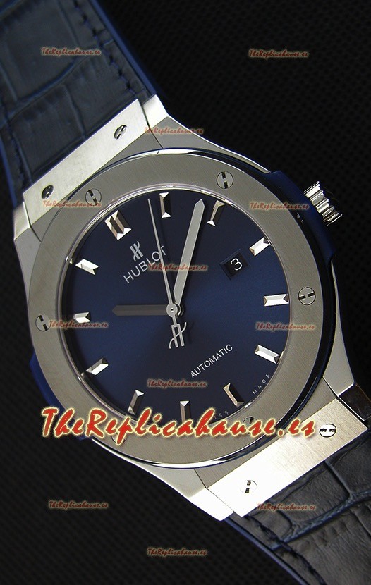Hublot Classic Fusion Réplica Suizo en Titanio color Azul - Réplica a Espejo 1:1