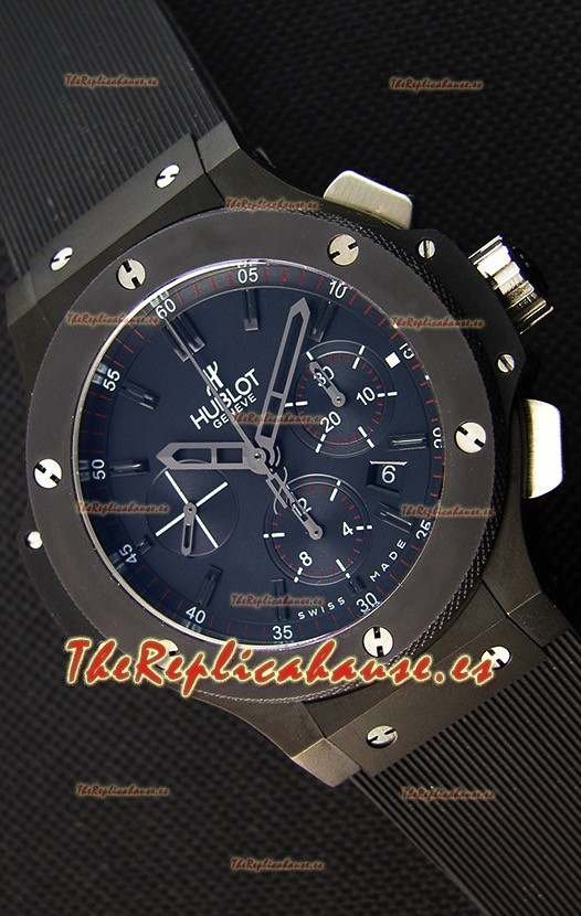 Hublot Big Bang Reloj Réplica Suizo todo el Revestimiento PVD color Negro Réplica a Espejo 1:1