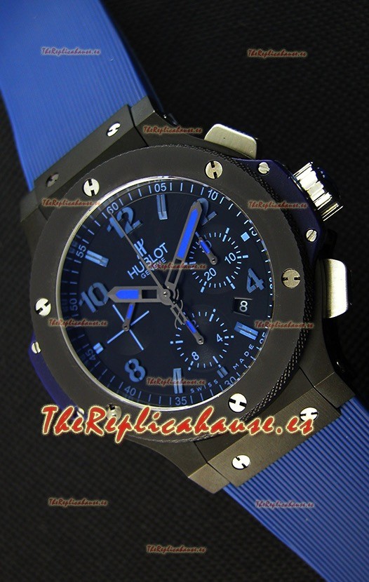 Hublot Big Bang Reloj Réplica Suizo todo el Revestimiento PVD color Azul Réplica a Espejo 1:1