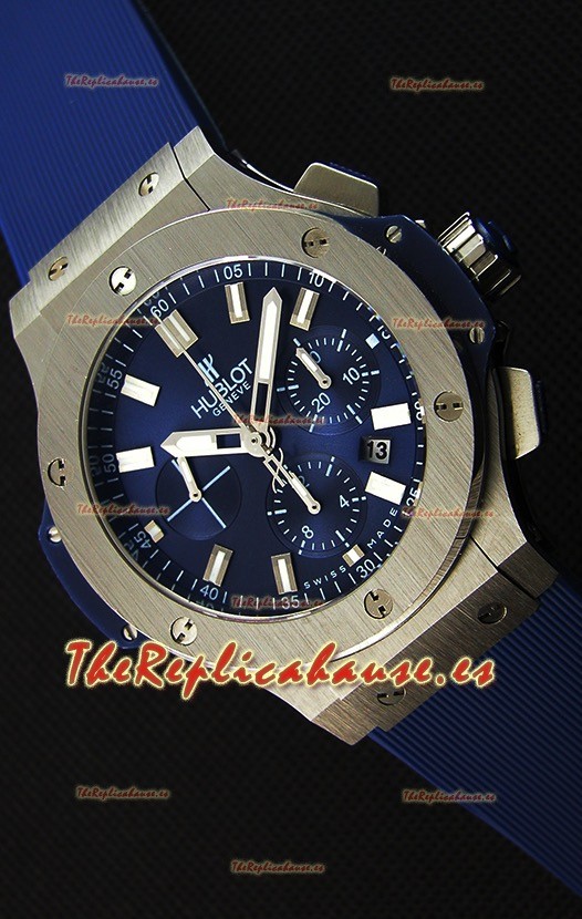Hublot Big Bang Reloj Réplica Suizo de Acero en color Azul Réplica a Espejo 1:1