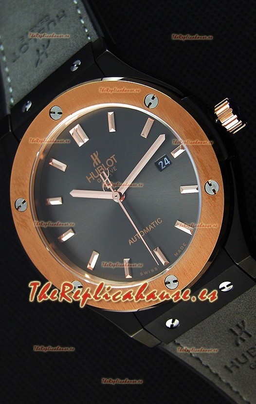 Hublot Classic Fusion Ceramic King Gold Reloj Réplica Suizo Dial color Gris - Reloj Réplica a Espejo 1:1