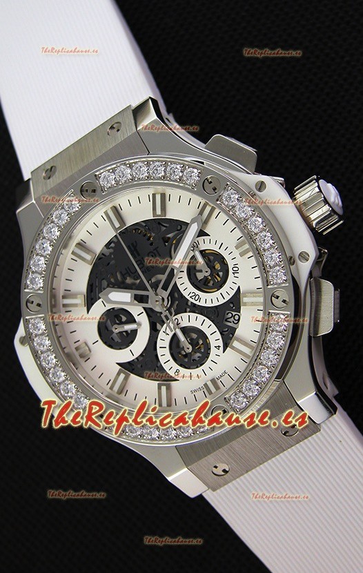Hublot Big Bang Reloj Réplica Suizo con Bisel de Diamantes en caja de Acero