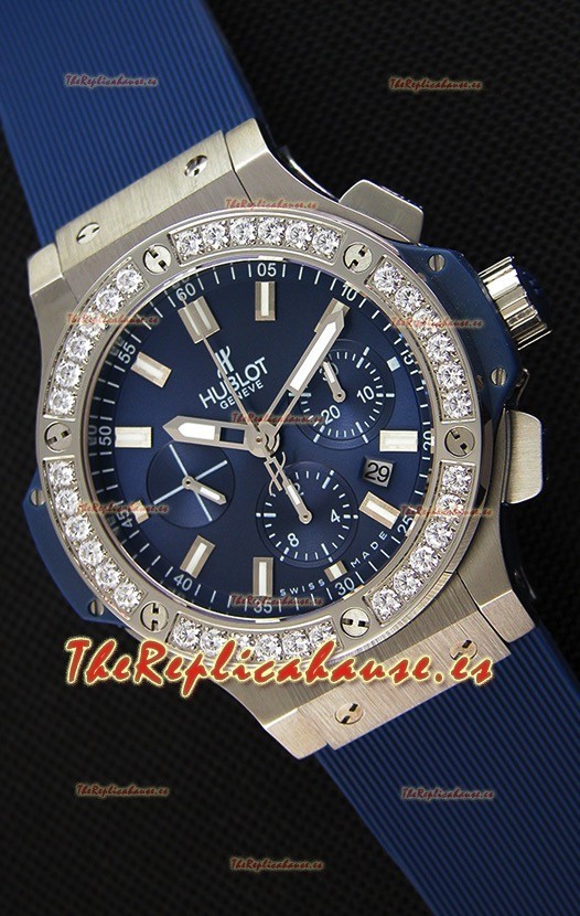 Hublot Big Bang Reloj Réplica Suizo Caja en Acero color Azul Réplica a Espejo 1:1