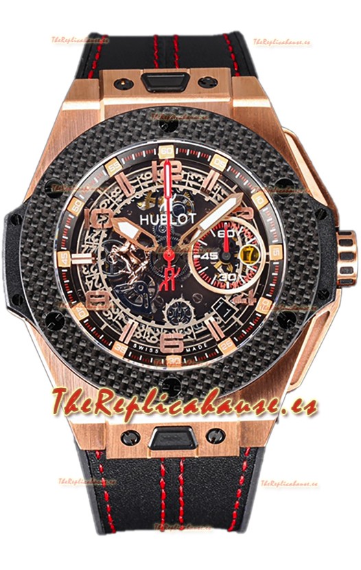 Hublot Big Bang Edición F1 "King Carbon Gold" Cronógrafo Reloj Réplica Suiza 