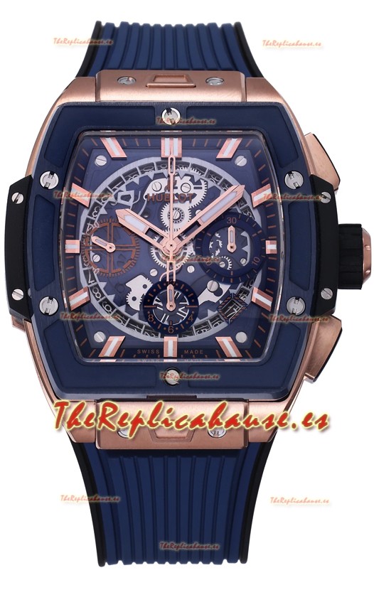 Hublot Spirit of Bang Caja Oro Rosado Dial Azul Bisel Cerámica - 42MM Réplica Suiza