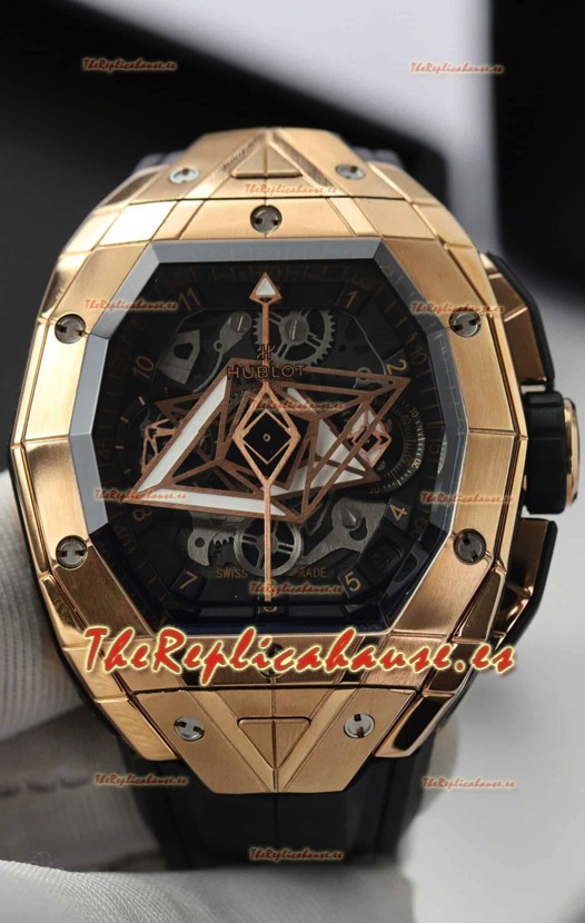 Hublot Edición Spirit of Bang Sang Bleu Oro Rosado Reloj Réplica Suiza 