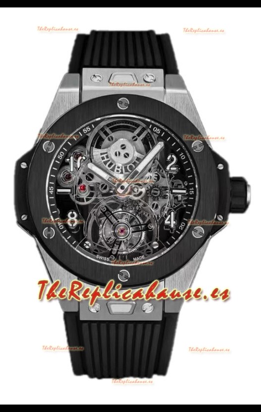 Hublot Big Bang Tourbillon Caja Titanio Bisel Cerámica en 45MM Réplica Espejo 1:1