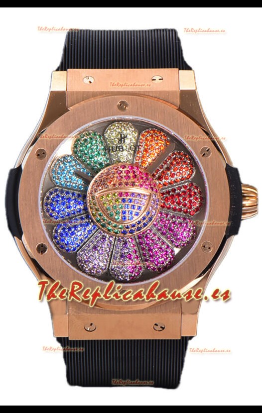 Hublot Classic Edición Fusion Takashi Murakami Oro Rosado Reloj Suizo Réplica Espejo 1:1