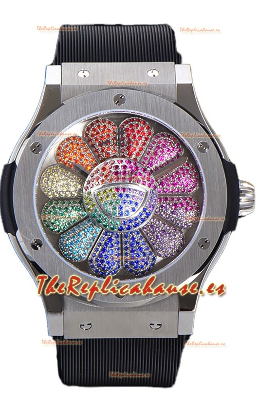 Hublot Classic Edición Fusion Takashi Murakami Acero Inoxidable Reloj Suizo Réplica Espejo 1:1