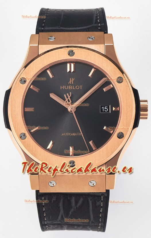 Hublot Super Clone Classic Fusion Rose Gold 42MM Reloj Réplica Espejo 1:1 Dial Gris