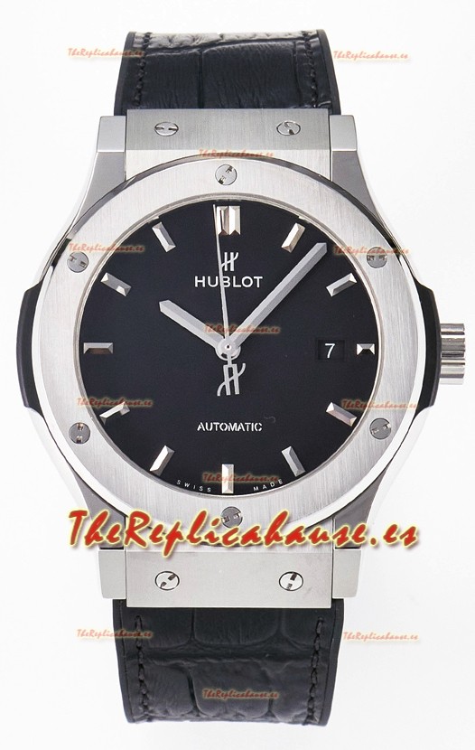 Hublot Super Clone Classic Fusion Titanium 42MM Reloj Réplica Espejo 1:1 Dial Negro