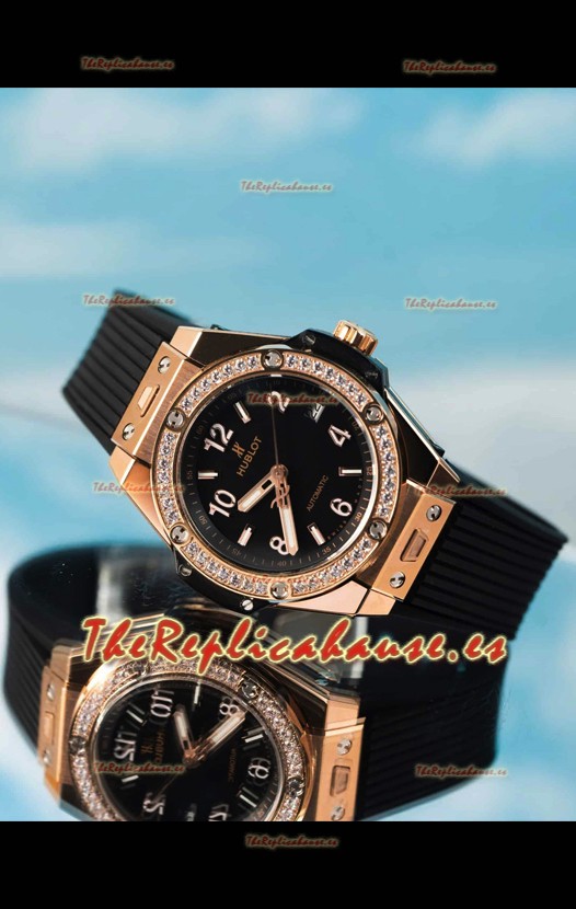 Hublot Big Bang One Click King Dial Negro Oro Rosado Reloj Réplica Suizo 39MM