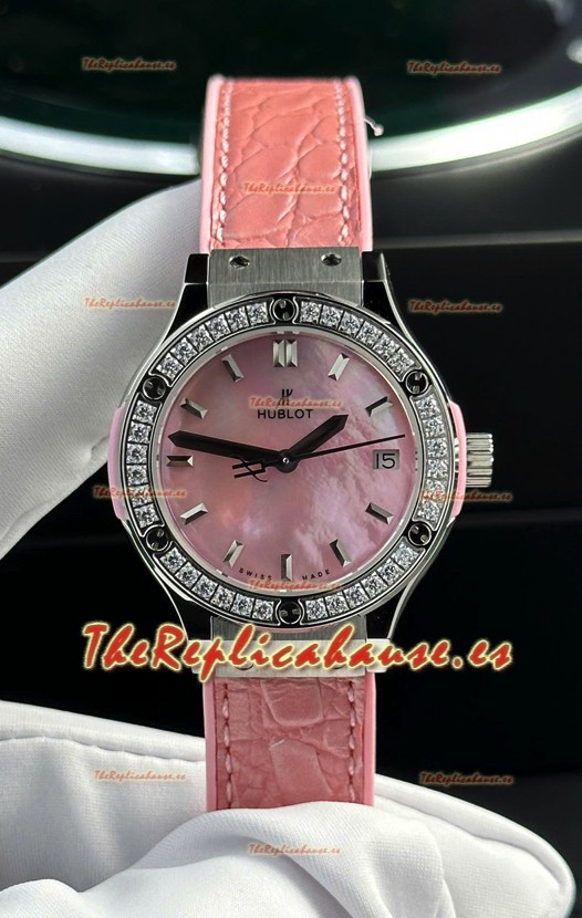 Hublot Super Clone Classic Fusion Titanium 33MM Reloj Réplica Espejo 1:1 Dial Rosado Madre Perla