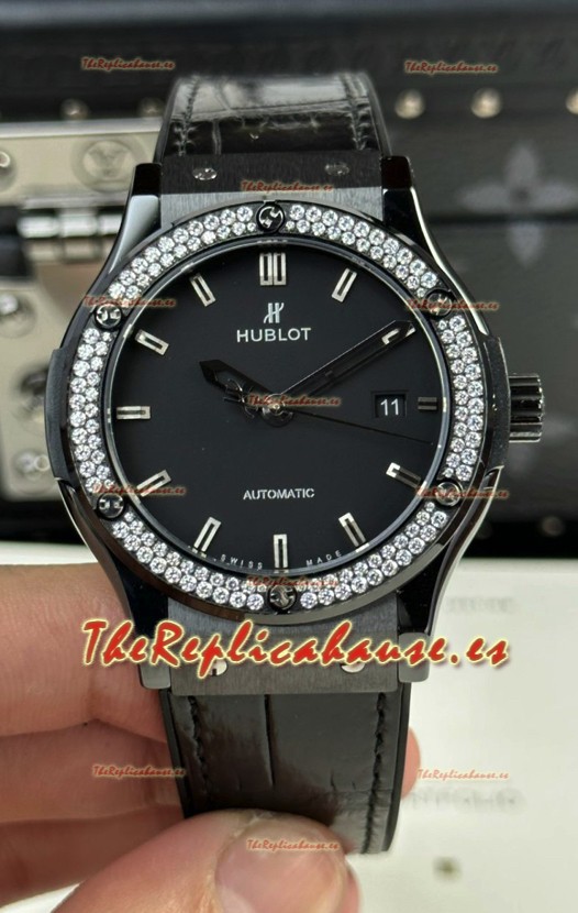 Hublot Classic Fusion Ceramic Bisel Cristales de Swarovski 42MM Reloj Réplica Suizo