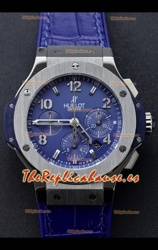 Hublot Super Clone Big Bang Edition Watch en Caja Titanio Dial Azul Réplica Espejo 1:1