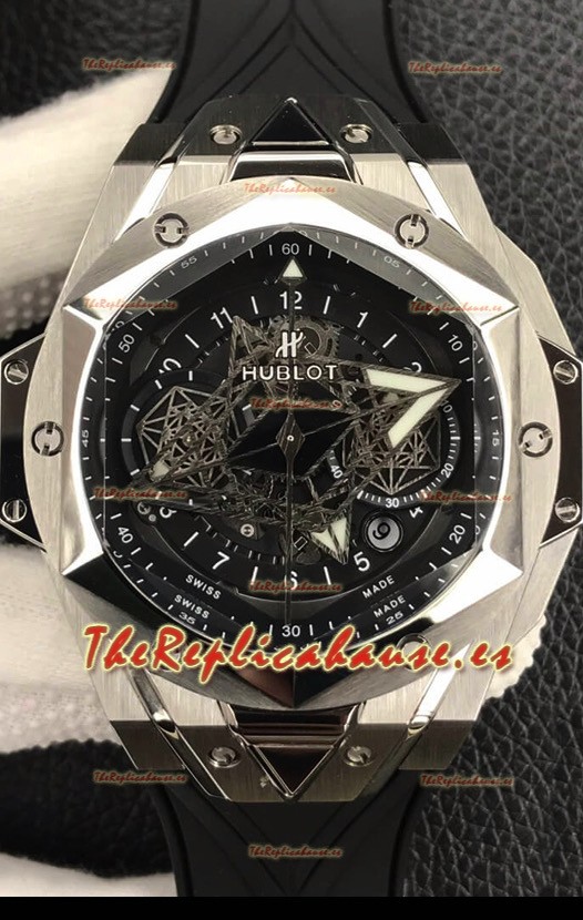 Hublot Big Bang Sang Bleu II 45MM Reloj Réplica a Espejo 1:1 en Acero Inoxidable