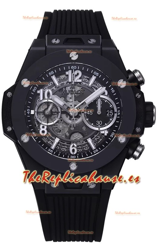 Hublot Big Bang Unico Caja de Cerámica Negra Edición Reloj Réplica a Espejo 1:1